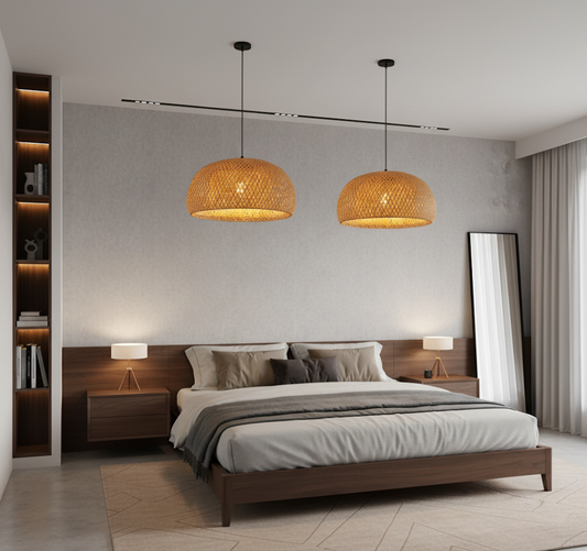 Suspension scandinave en bambou tressé