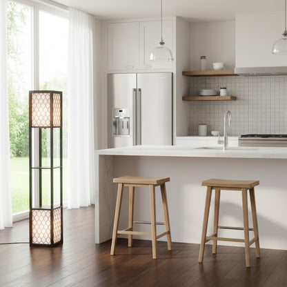 Lampadaire en bois noir