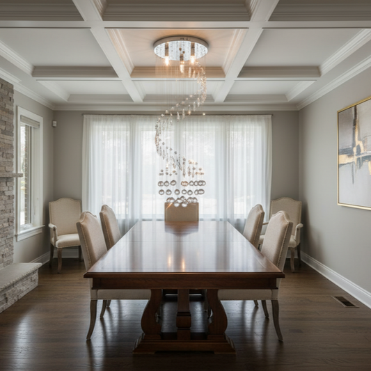 Suspension avec perles de cristal Argenté Spirale