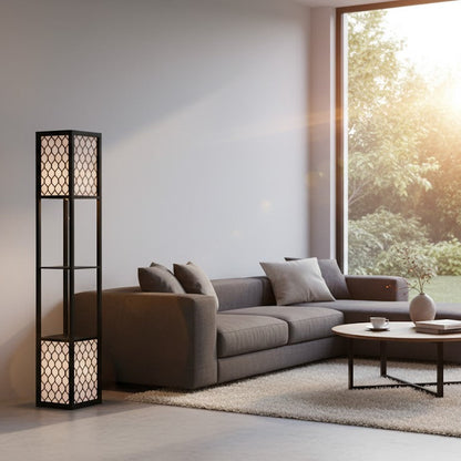 Lampadaire en bois noir