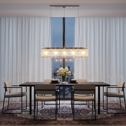 Suspension avec perles de cristal Argenté