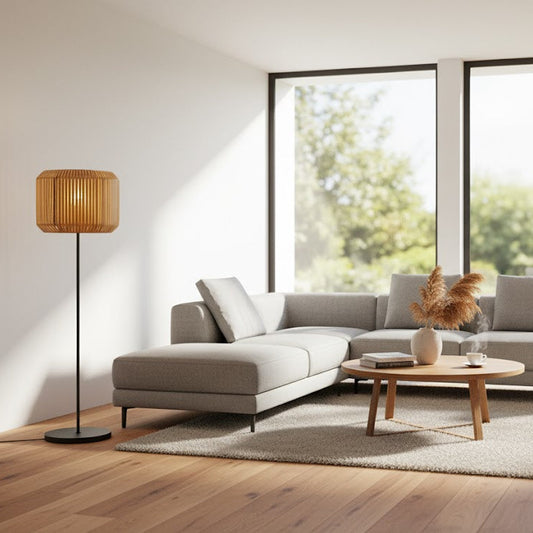 Lampadaire à Bambou Rayé