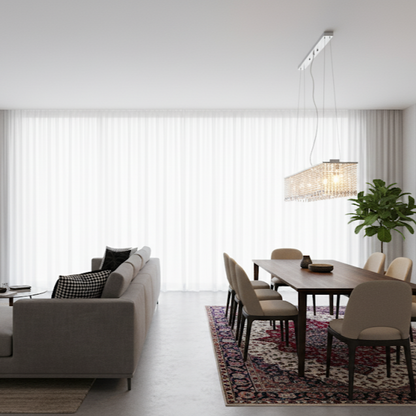 Suspension avec perles de cristal Argenté