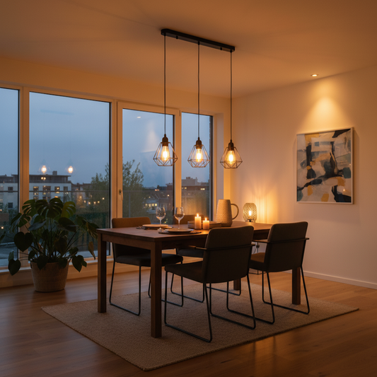 Suspension avec design de diamant Noir