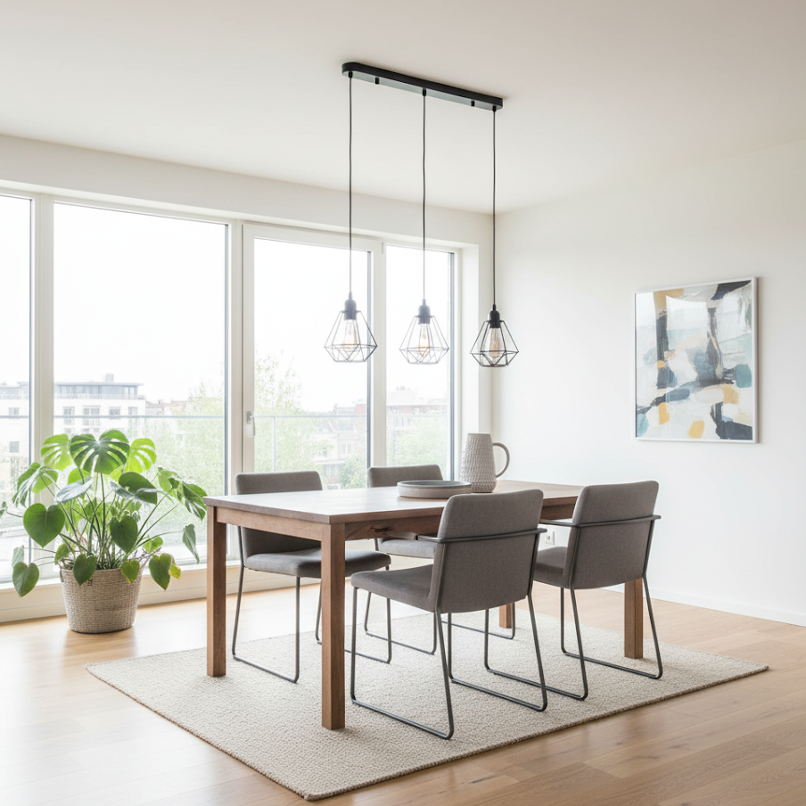 Suspension avec design de diamant Noir